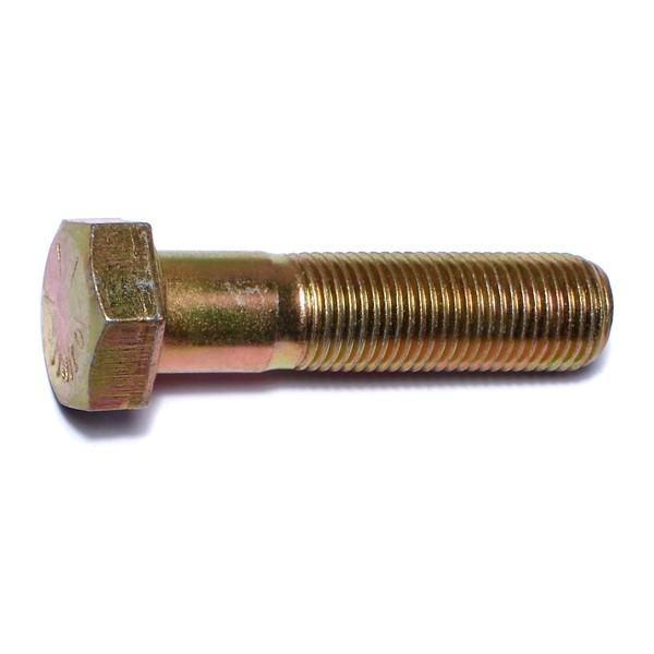 Midwest Fastener Grade 8, 1/2"-20 Hex Head Cap Screw, Zinc Yellow Steel, 2 in L, 4 PK 63025